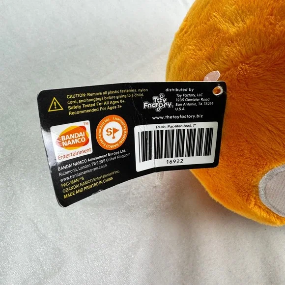 Bandai Namco Pac-Man Clyde Orange Ghost Plush 7 Inch Toy Factory Retro Arcade - Picture 6 of 8